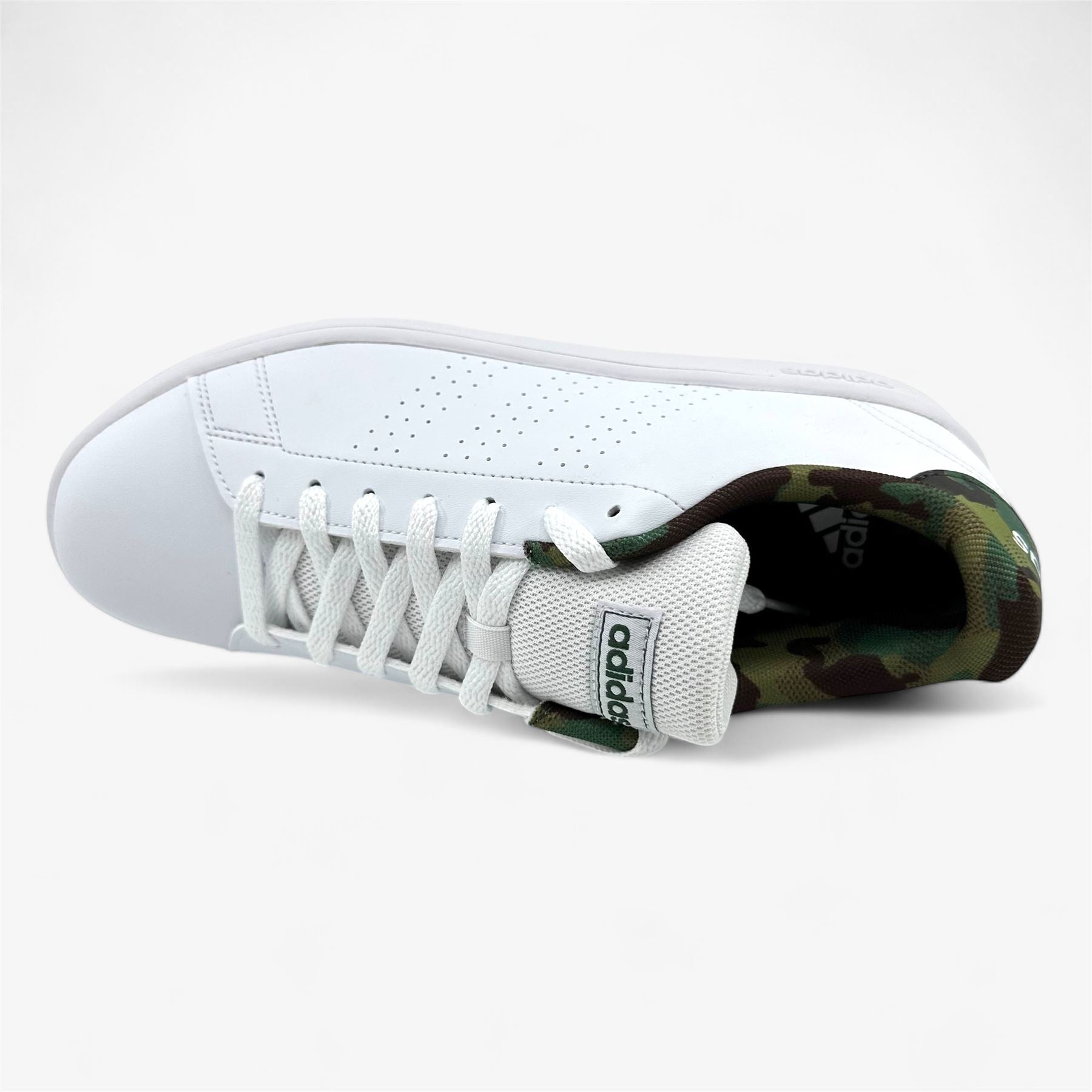 Adidas Advantage Base White Black Camo Mens Athletic Sneaker (GW9283)